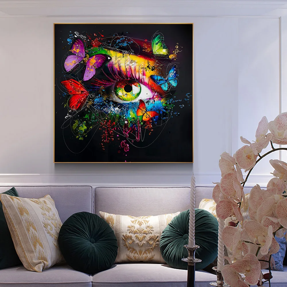 

Абстрактное искусство HD Бабочка красочные глаза холст живопись настенные картины для гостиной настенное искусство напечатанный холст сов...