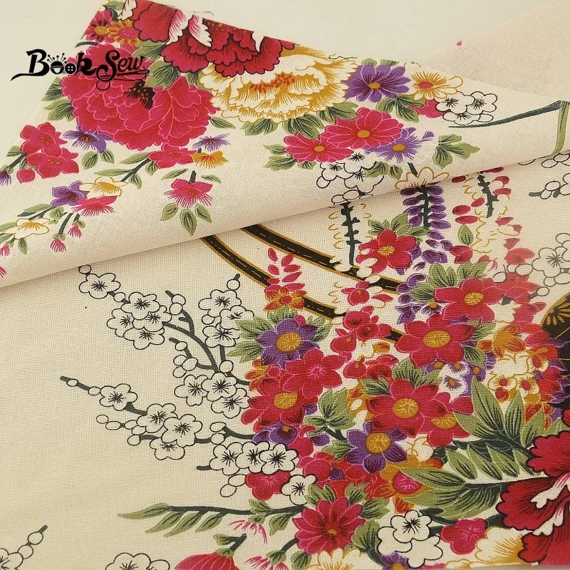 Хлопчатобумажная льняная ткань Booksew бежевая для квилтинга скатерть сделай сам