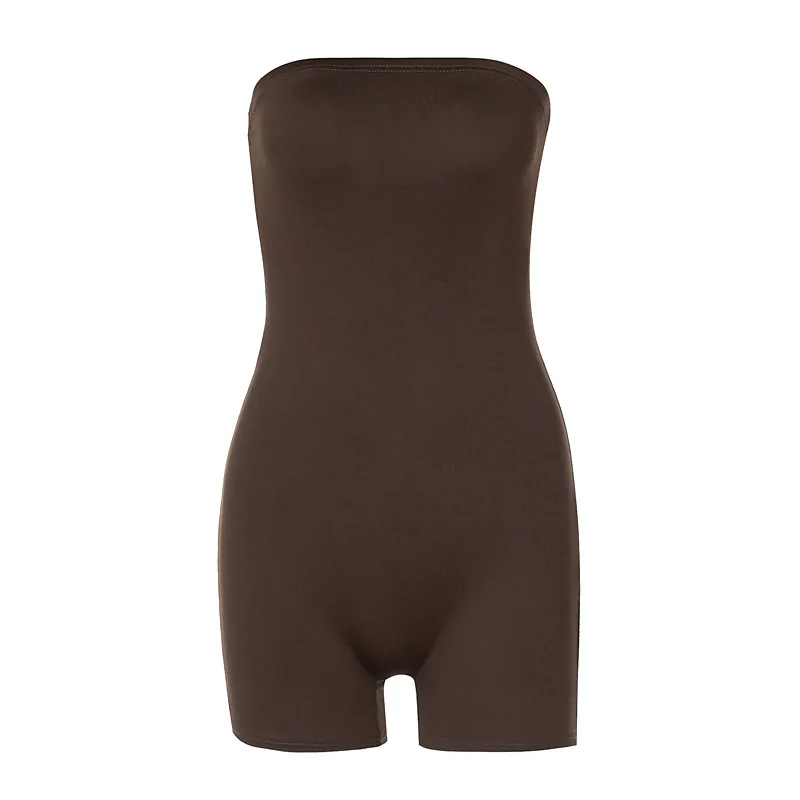 Sexy Women Sleeveless Bodycon Slim Overalls High Waist Short Playsuit Tube Tops Strapless Jumpsuit Romper One Piece Outfit |