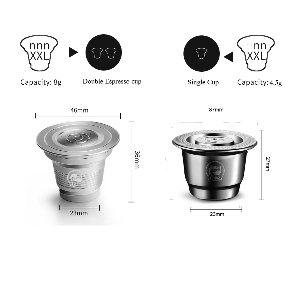 Многоразовый фильтр для кофемашины Nespresso ICafilasFor зеркальные кофейные капсулы