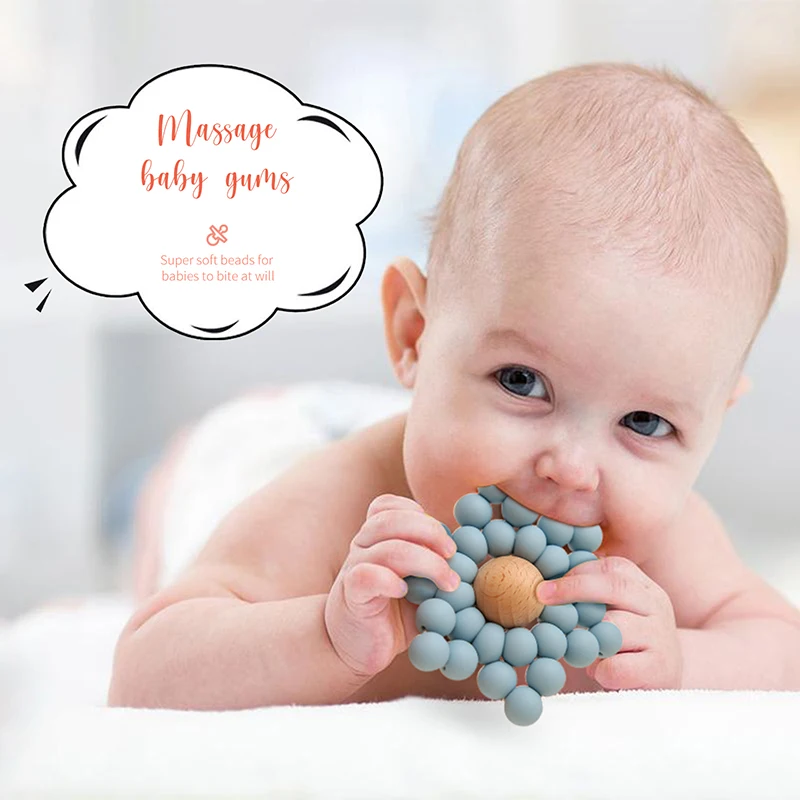 Let's make-mordedor de silicona sin BPA para reci&eacute;n nacidos, juguete mordedor de silicona de colores, f&aacute;cil de limpiar, seguro, regalos para Baby Shower-4