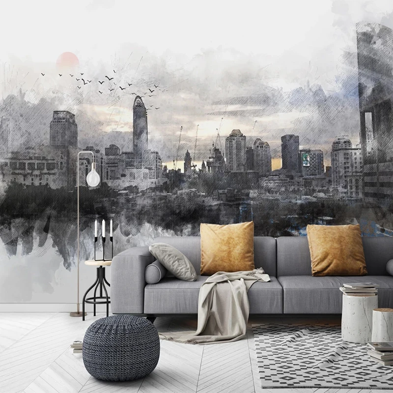 

Custom Photo Mural 3D City Building Modern TV Backdrop Wall Painting Wallpapers For Living Room Bedroom Home Decor Tapety Fresco