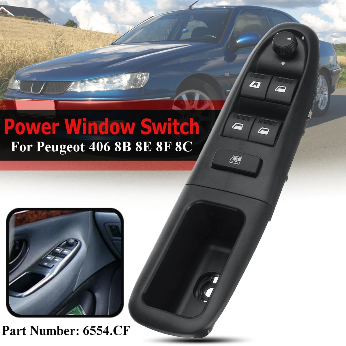 1x передний левый электронный выключатель электростеклоподъемника для Peugeot 406 8B