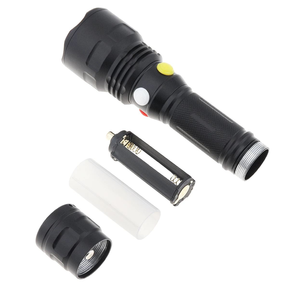 SecurityIng 4 in 1 Multicolor Tactical Flashlight White Red Green Yellow Light Torch Rechargeable Waterproof for Hunting Hiking - купить по