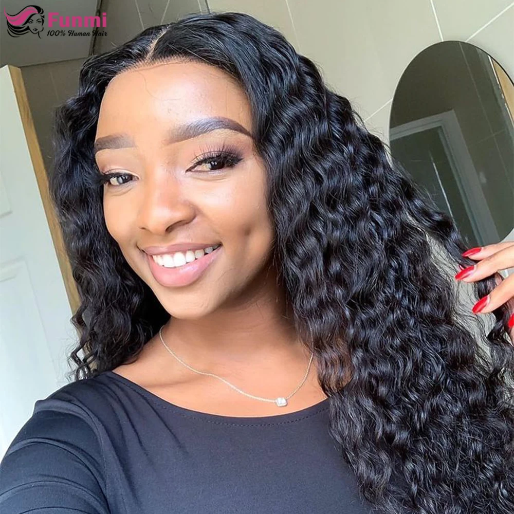 Water Wave Lace Frontal Wigs HD Transparent 13x4 Lace Front Wig Brazilian Water Wave Curly Human Hair Lace Wigs Lace Front Wig