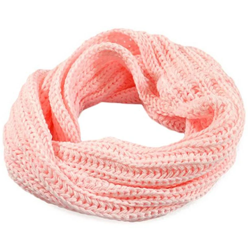 Autumn Winter Boy's Girl's Knitted Circle Wool Scarf Shawl Wrap Warm Collar O Ring Thicken Warmer Snood Scarfs Ladies |