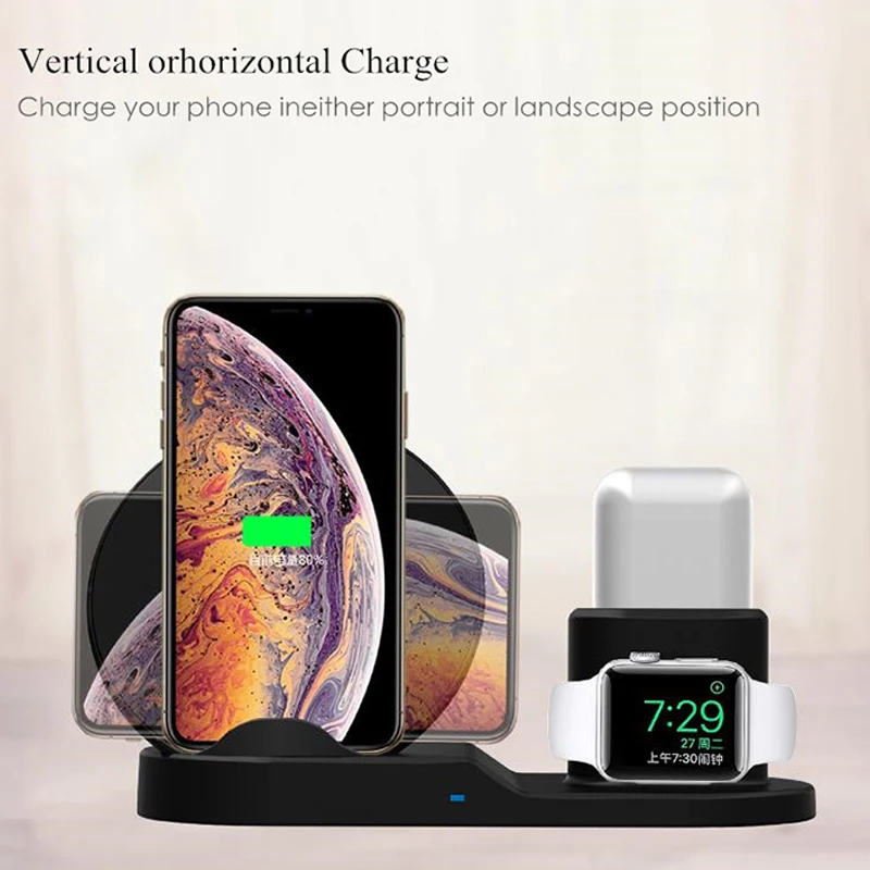 

3 в 1, беспроводное зарядное устройство для iPhone Airpods Pro iWatch