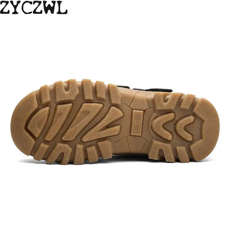 Зимние детские ботинки для мальчиков 2019 Модные ботильоны снега походная обувь с