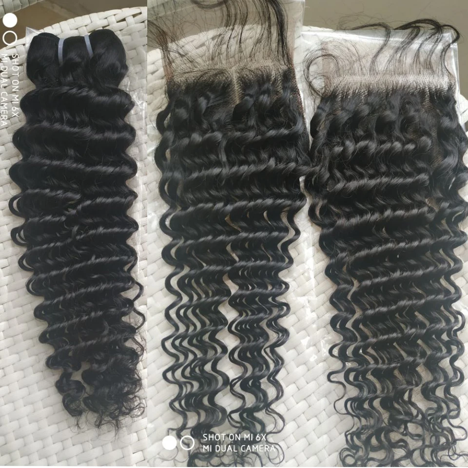 Прекрасные королевские волосы человеческие перуанские глубокие волнистые пучки