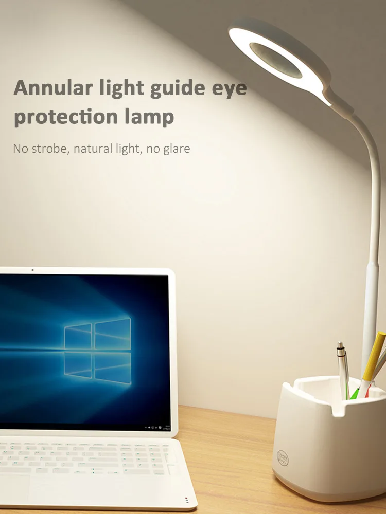 

Prismatic Table Lamp Eye Protection Lithium Battery Reading Lamp Multi-Function Bracket Pen Holder USB Rechargeable Touch Light