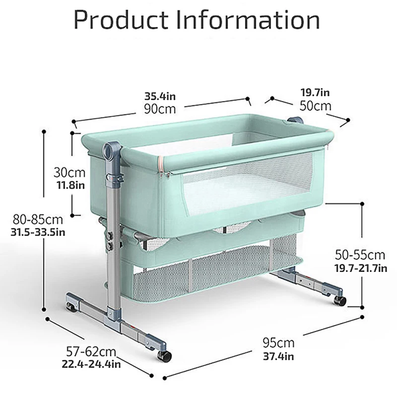 

Baby Shining Baby Crib Cradle Newborn Movable Portable Nest Crib Baby Travel Bed Game Bed with Mosquito Net Sleeping Bed