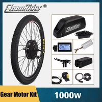 1000w motor wheel 48v electric bicycle kit 20ah polly battery ebike conversion kit xf19 geared hub motor electric bike kit