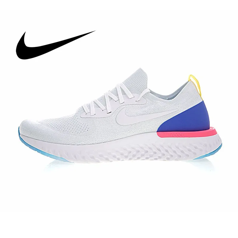 Оригинальные женские кроссовки Nike Epic React Flyknit модные Легкие беговые