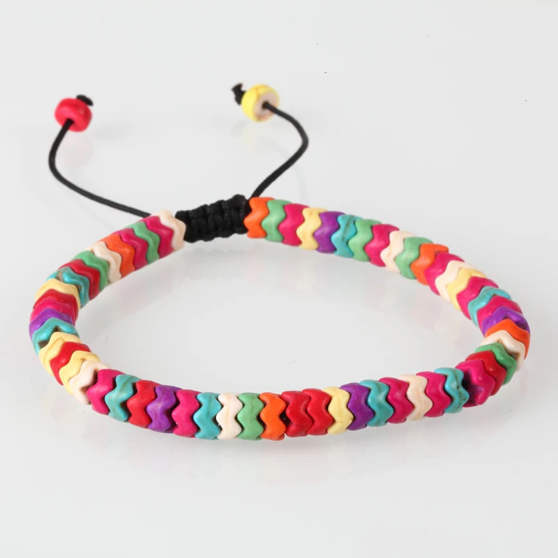 Мужские и женские браслеты в богемном стиле разноцветные радужные с шармами бохо