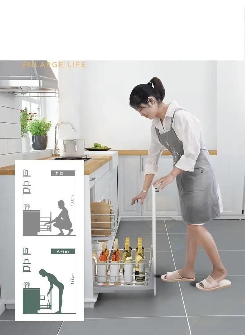 Cosina Armario De Cocina Despensa Mutfak Kuchnia органайзер для кладовки из нержавеющей стали кухонная стойка Cozinha кухонный шкаф корзина