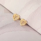 Женские серьги-гвоздики из нержавеющей стали, золотого цвета