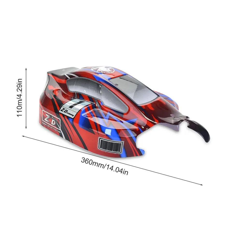 

RC On-road Car PVC Shell Body Cover for 1/8 ZD Racing 8459 RC Racing Car Accessories Parts Black/Red