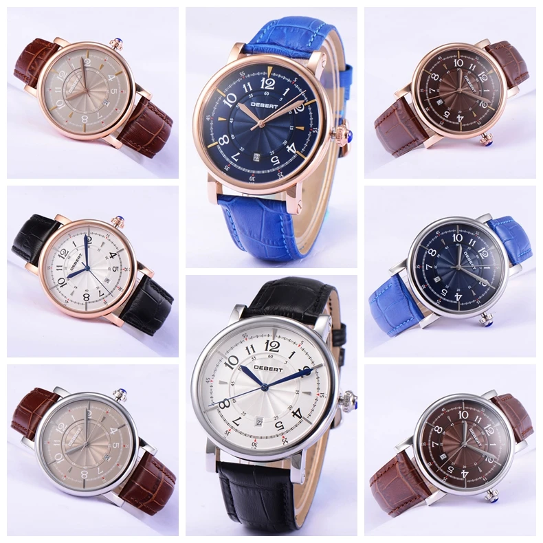 Модные Классические Серебристые мужские наручные часы deger 43 мм автоматический