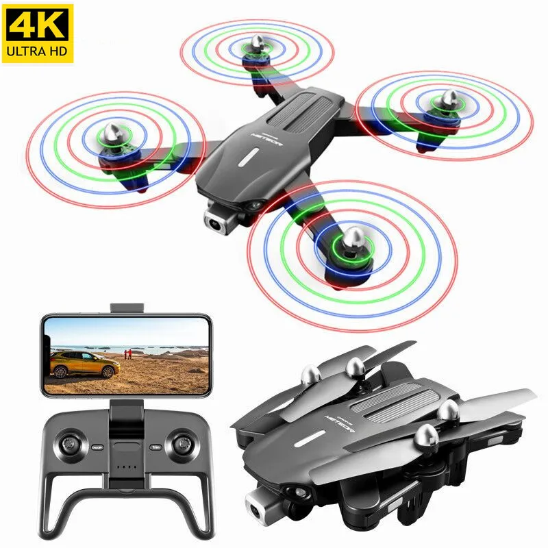 

Kid 4K Folding Uav Dazzling Lights Mobile Phone Remote Control Quadcopter Streamer Positioning Dual Camera Aerial RC Aircraft