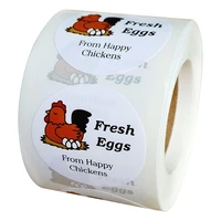 500 pcs farm fresh eggs stickers from happy chickens label 1 5 inch farm chicken eggs stickers carton market package