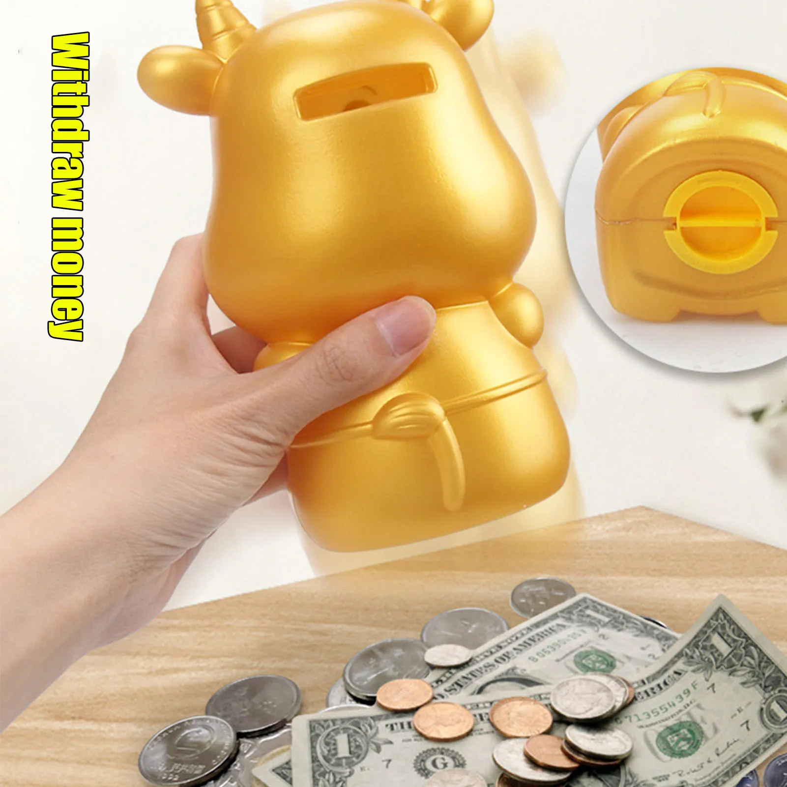 Копилка Милая Детская копилка золотой БЫК мультяшный Ретро бак для монет