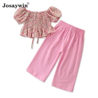josaywin baby clothes children suits kids girls 2 pieces sets flower short sleeve toppant summer cute girl baby clothes sets