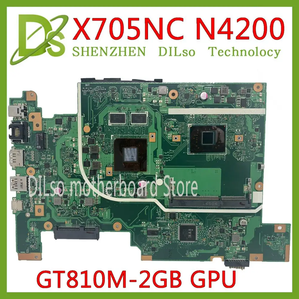 KEFU X705NC материнская плата для ноутбука ASUS Vivobook X705N оригинальная N4200 CPU GT810M-2GB GPU