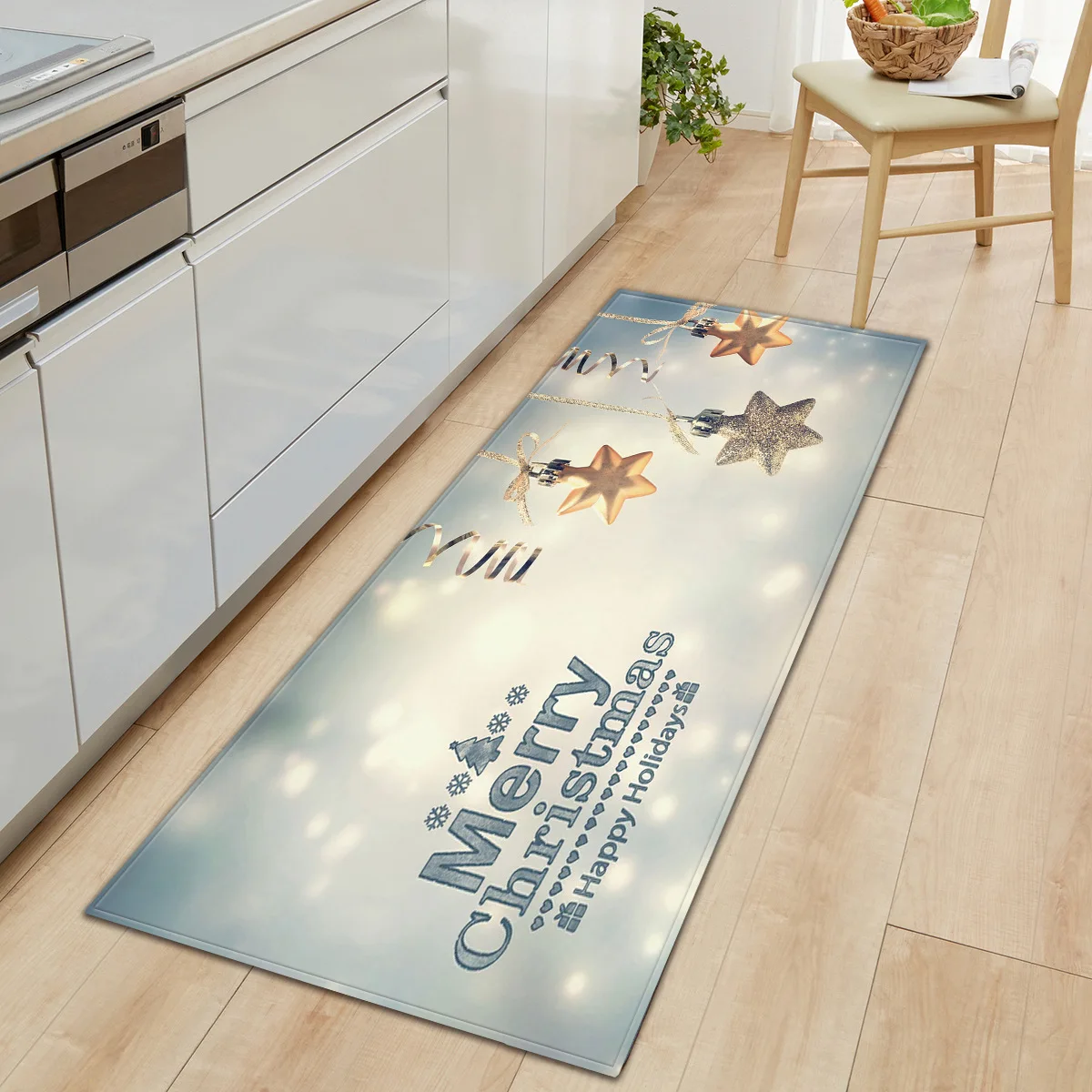 Рождественский длинный ковер Zeegle современный мягкий коврик для ног спальни