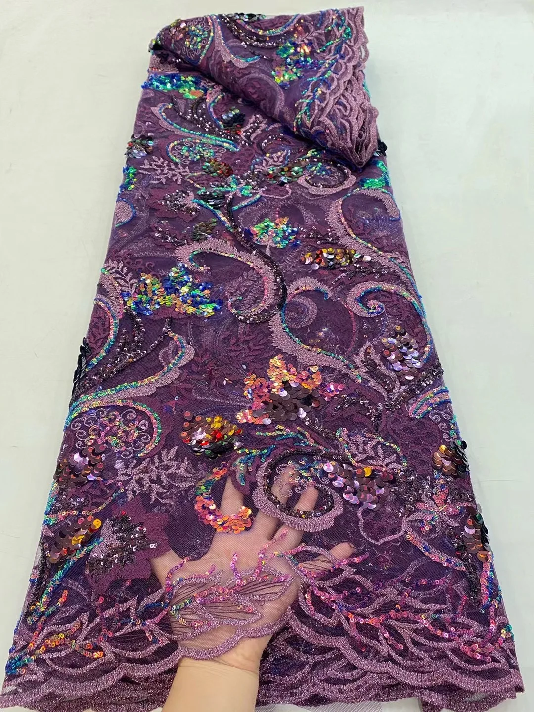 

Африканская вышивка блестки тюль кружева Fabric 5 ярдов 2021 Высококачественная Роскошная нигерийская блестящая французская сетчатая кружевная ткань