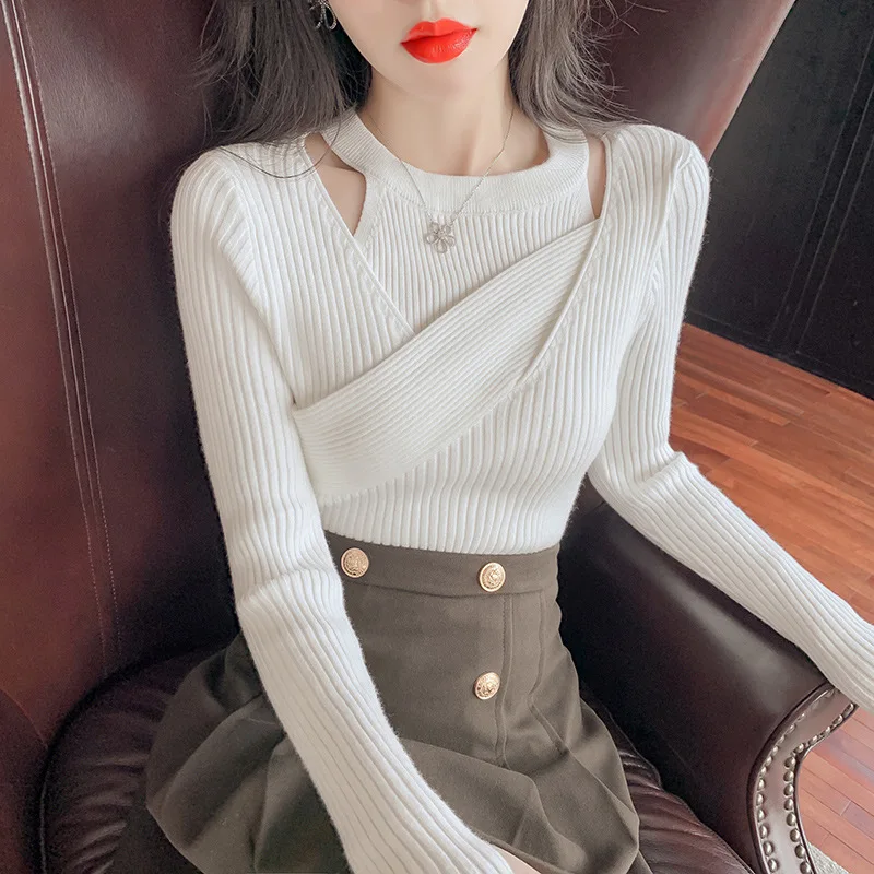 

2021 new bottoming top with knitted sweater sweater for autumn and winter one