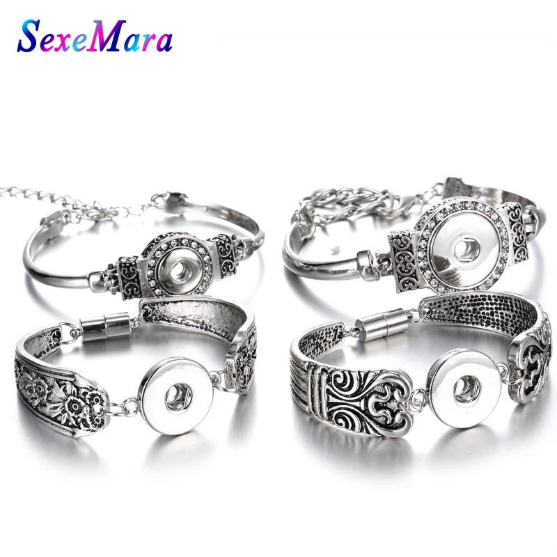 Защелкивающаяся Кнопка ювелирный браслет богемный винтажный магнит и