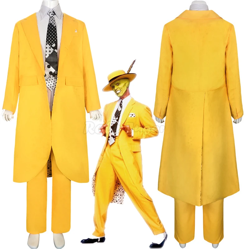 Фильмы маска Джим Карри пальто + рубашка брюки Косплей Костюм Полный комплект