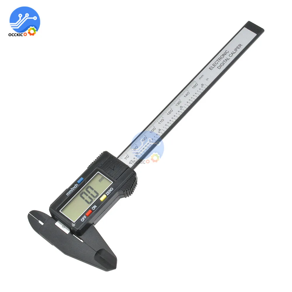 Цифровой штангенциркуль из углеродного волокна с ЖК-дисплеем 150 мм 6 дюймов |