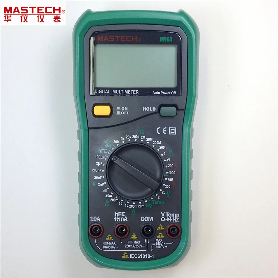 MASTECH MY64 Цифровой мультиметр 20A AC/DC DMM частота емкость измеритель температуры тест er w/hFE Тест Амперметр Multimetro