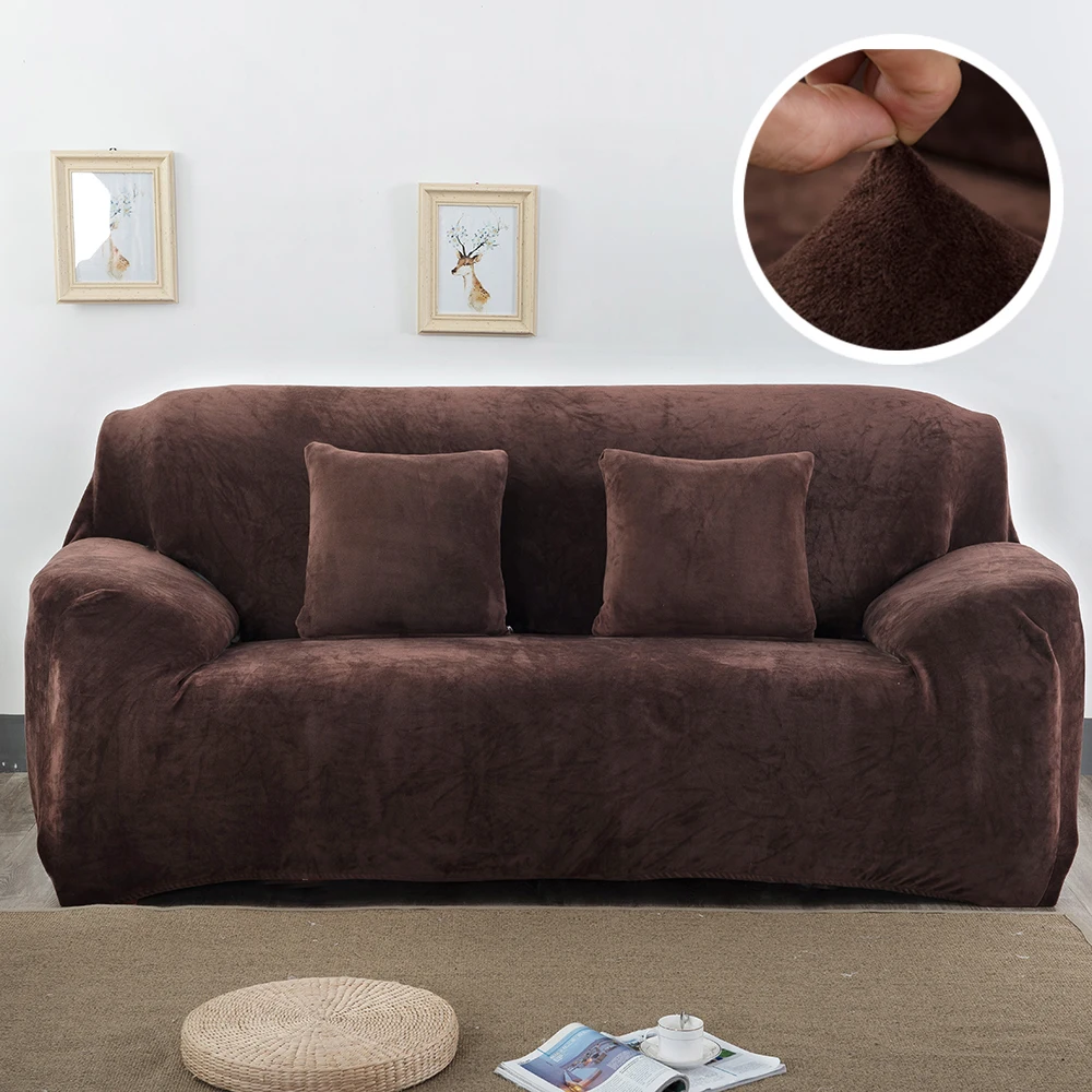 Plush Thicken 1 шт. плюшевый утолщенный универсальный чехол на диван все включено эластичный чехол для секционного дивана анти-грязные Чехлы для дивана для гостиной - Цвет: Plush Thicken