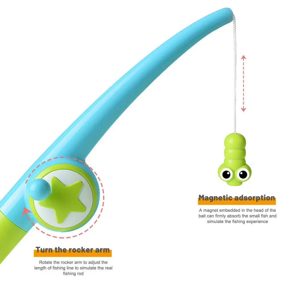 

Kids Frog Net Bag Magnetic Fishing Rod Clockwork Whale Toy With Magnet Set For Children Bathroom Toys