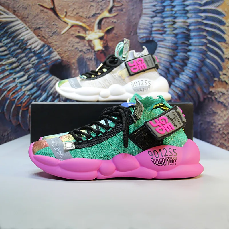 Женские кроссовки на платформе 5 см Вулканизированная толстая подошва