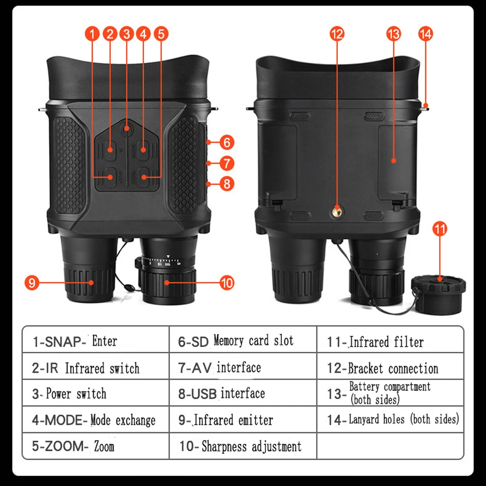 Профессиональный бинокулярный телескоп мощный HD бинокль ночного видения