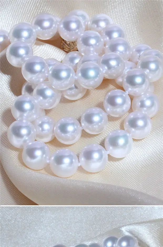 Prezzo Classica Collana Di Perle Bianche D'acqua Dolce 10-11mm AAA 20 Pollici Argento 925