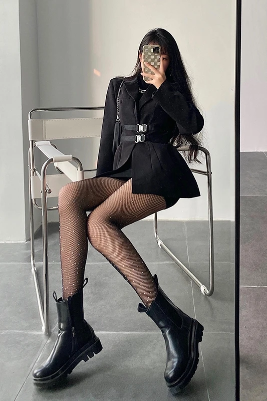 

WOMENGAGA Winter 2020 New School Bag Buckle High Waist Belt Show Slim Long Suit Coat Blazers Sexy Womens Tops NH1F