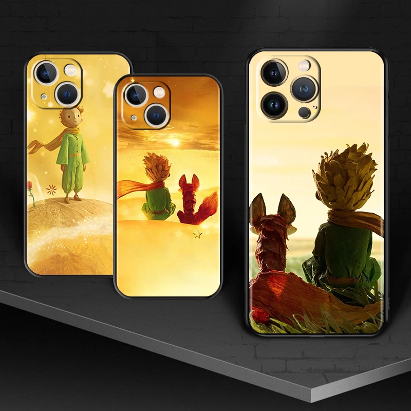 

The Little Prince Cartoon for Apple iPhone 13 12 11 Pro Max mini XS XR X 7 8 6S 5S SE 2020 Soft Black Phone Case Cover
