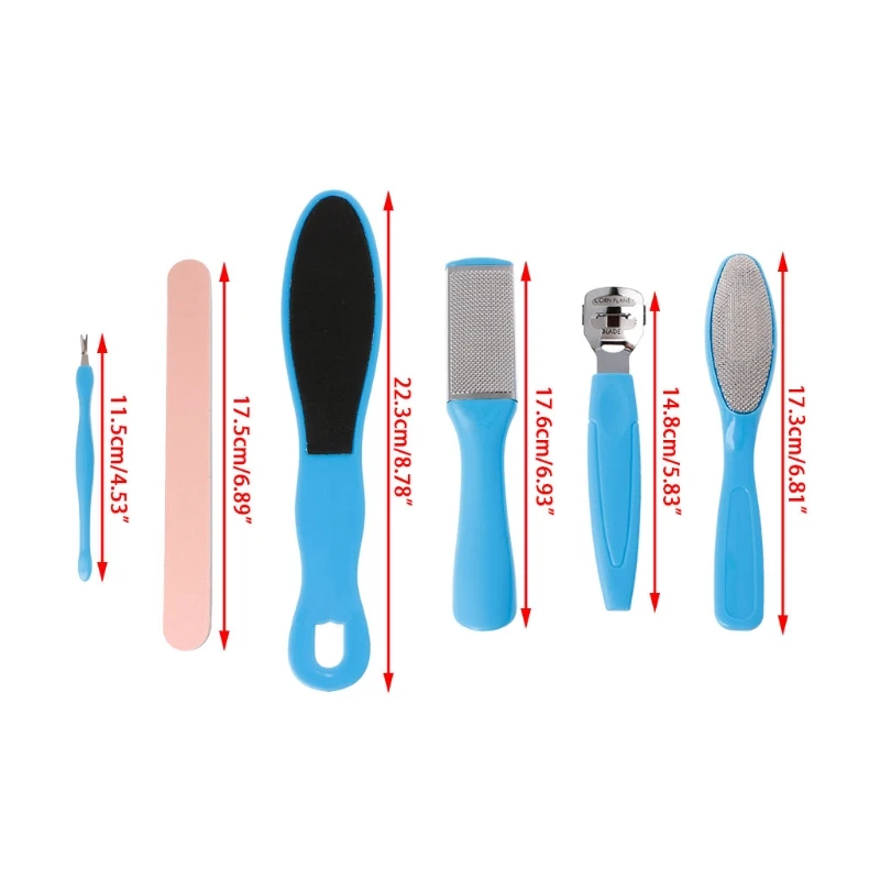 

8pcs/set Professional Pedicure Tool Foot Care File for Feet Heels Toe Cuticle Kit File Pedicure Set Beauty Pusher Remover Tools