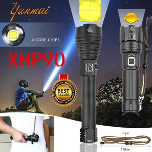 Самый мощный светодиодный фонарик XHP90 с большим радиусом действия, самый высокий люмен, тактический масштабируемый светодиодный фонарик XHP70.2 с большим аккумулятором 26650