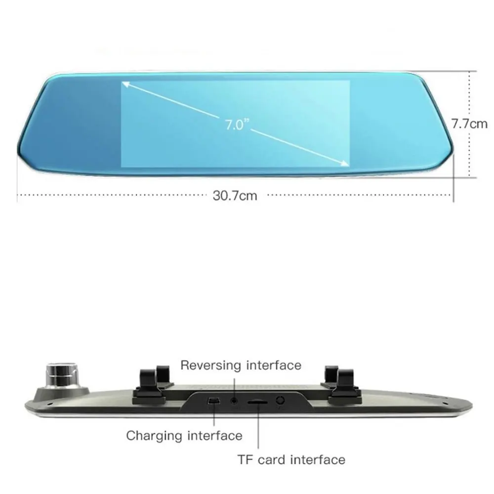 R-Way Автомобильный видеорегистратор 7 0 дюйма сенсорный FHD 1080P ночное видение