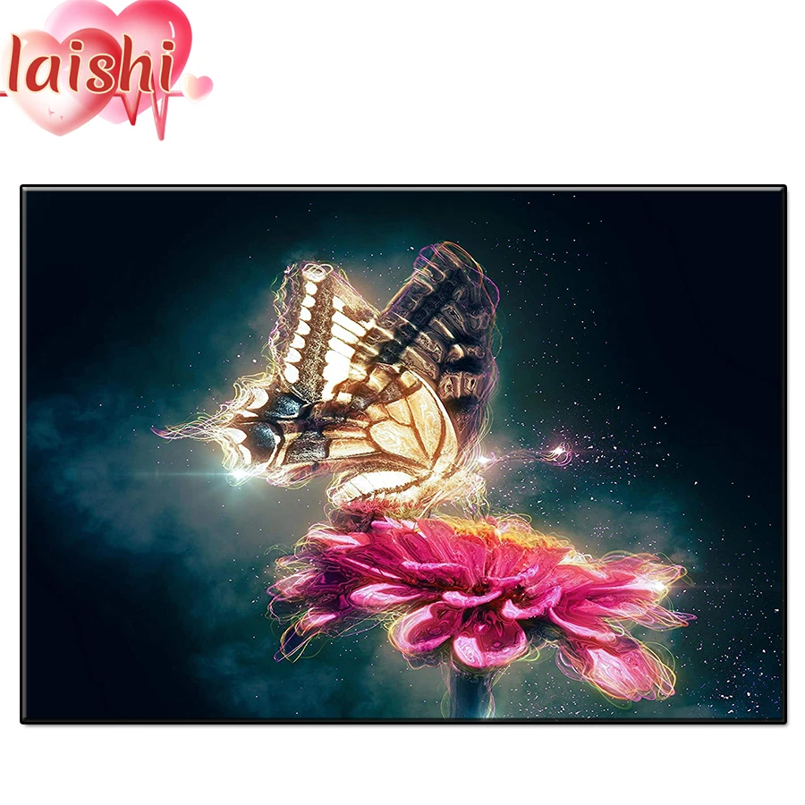 

5D DIY Butterfly, flower Full Round Drill Diamond Painting Kit Embroidery Craft Rhinestones Mosaic Art Wall Sticker home Decor