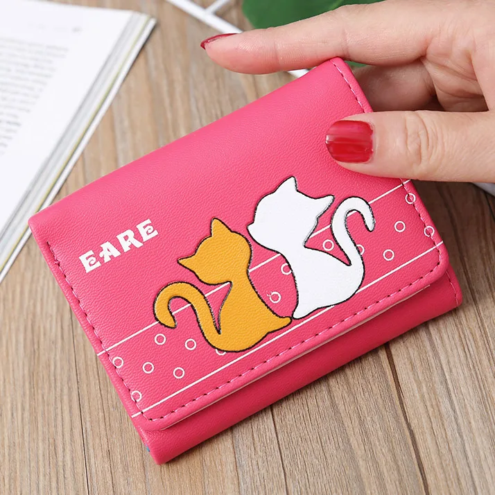 Женский короткий кошелек из искусственной кожи с отделением для карт и