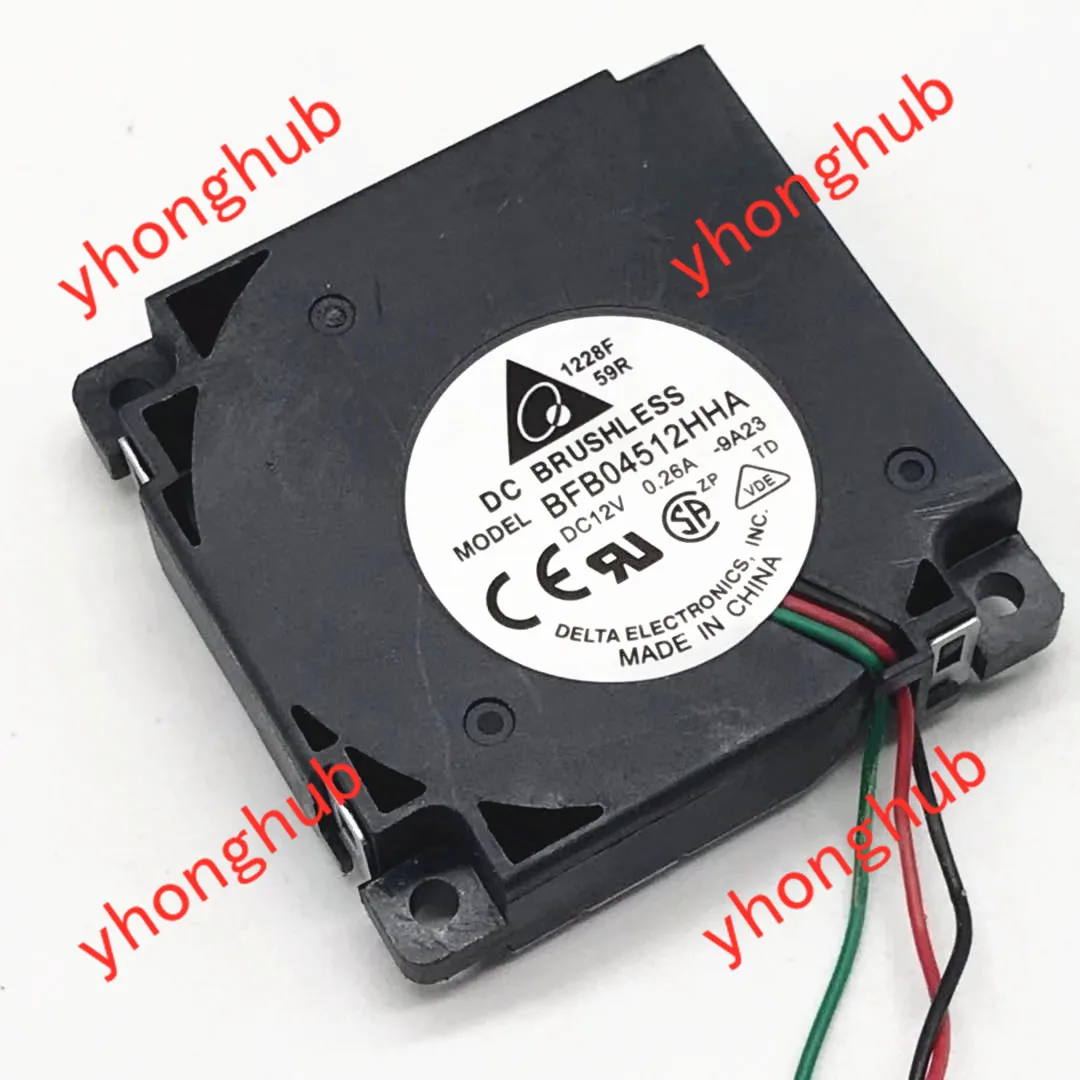 Delta Electronics BFB04512HHA 9A23 DC 12V 0.26A 45x45x10 мм 3 сервера провода Охлаждающий