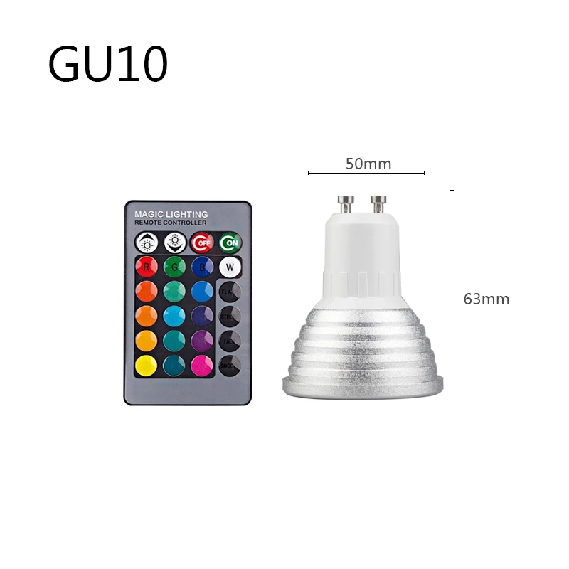 G10 3W E27 E14 RGB Светодиодная лампа 3W 5 Вт 10 Вт 15 Вт с регулируемой яркостью 16 цветов, волшебная лампа Gu10 AC 220 В 110 В, RGB белый ИК-пульт дистанционного управления, ночной Светильник C3 - Испускаемый цвет: G10 3W