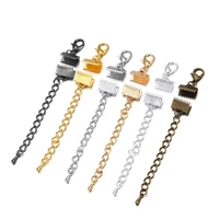 10pcs diy handmade accessories lobster clasp extension chain tail chain droplets rope clip buckle horse buckle jewelry findings