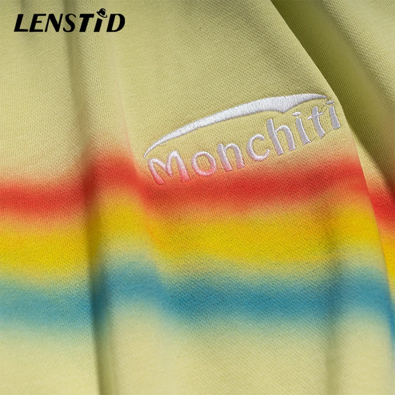 

LENSTID Summer Men Jogger Shorts Hip Hop Chain Rainbow Striped Shorts Harajuku Streetwear Track Sweatpant Short Pants Trousers